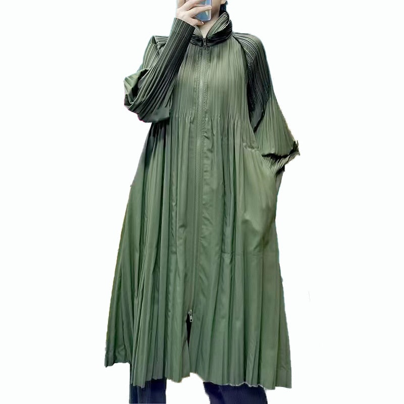 Spring Coat Mid-Length Trench Loose Zipper Coat