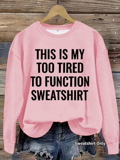 Slogan pattern printed round neck sweatshirt