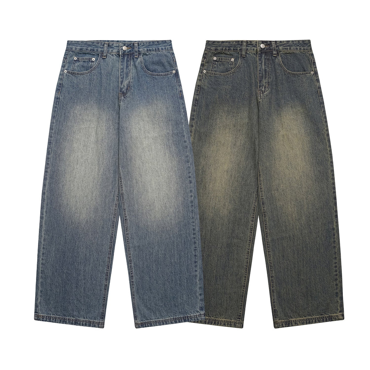 Denim Wide Leg Pants Loose Fit Long Trousers
