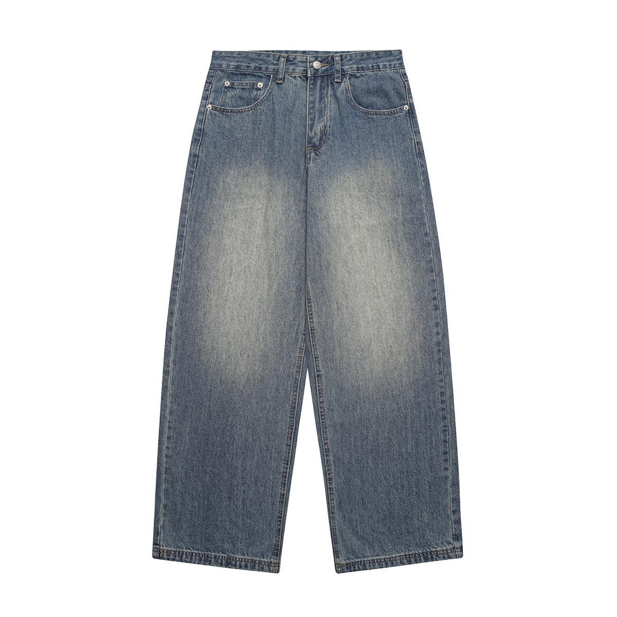 Denim Wide Leg Pants Loose Fit Long Trousers